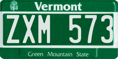 VT license plate ZXM573