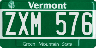 VT license plate ZXM576