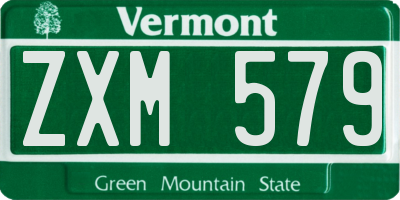 VT license plate ZXM579