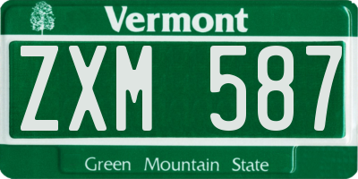 VT license plate ZXM587