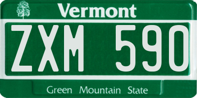VT license plate ZXM590