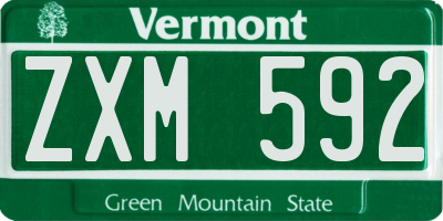 VT license plate ZXM592