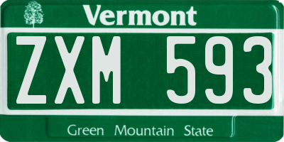 VT license plate ZXM593
