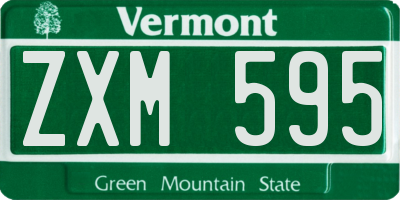 VT license plate ZXM595