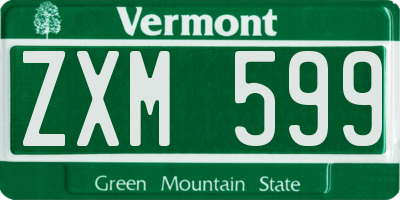 VT license plate ZXM599
