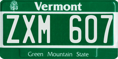 VT license plate ZXM607