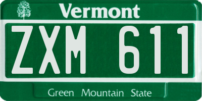 VT license plate ZXM611