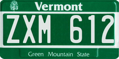 VT license plate ZXM612