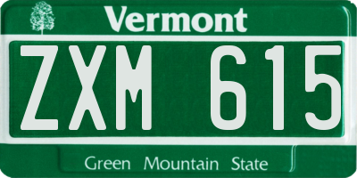 VT license plate ZXM615