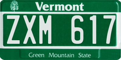 VT license plate ZXM617
