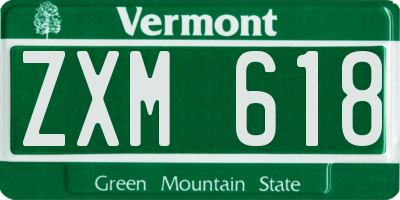 VT license plate ZXM618