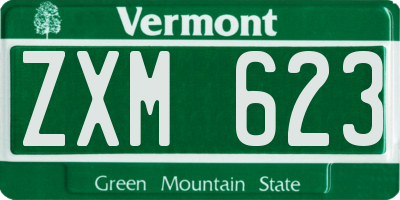 VT license plate ZXM623