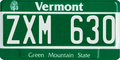 VT license plate ZXM630
