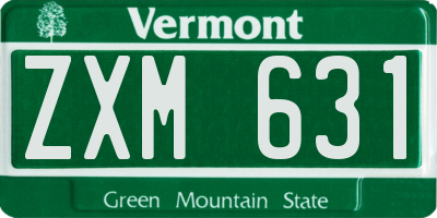 VT license plate ZXM631