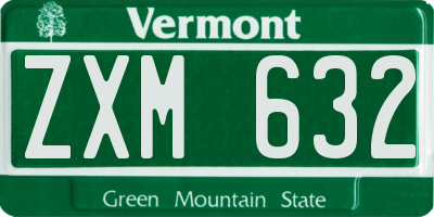 VT license plate ZXM632