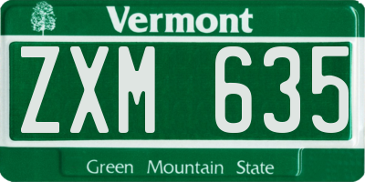 VT license plate ZXM635