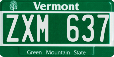 VT license plate ZXM637