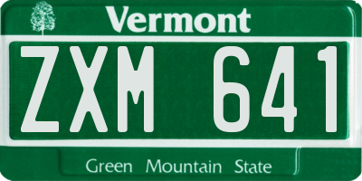 VT license plate ZXM641