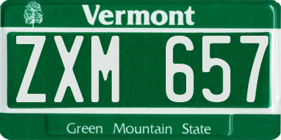 VT license plate ZXM657