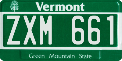 VT license plate ZXM661