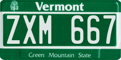 VT license plate ZXM667