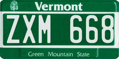 VT license plate ZXM668