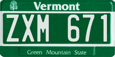 VT license plate ZXM671
