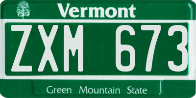 VT license plate ZXM673