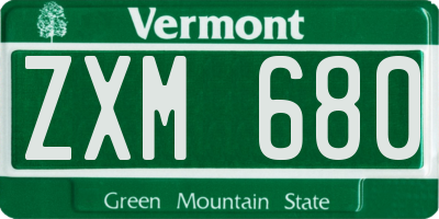 VT license plate ZXM680
