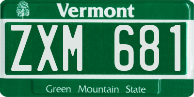 VT license plate ZXM681