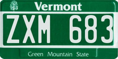 VT license plate ZXM683