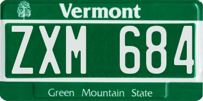 VT license plate ZXM684