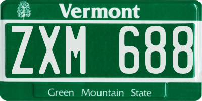 VT license plate ZXM688