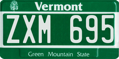 VT license plate ZXM695