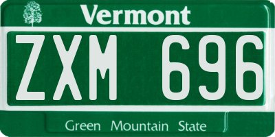 VT license plate ZXM696