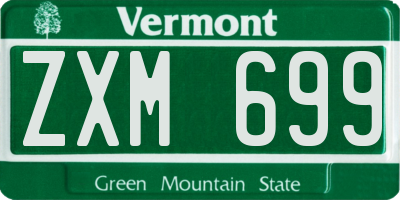 VT license plate ZXM699