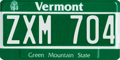 VT license plate ZXM704