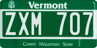 VT license plate ZXM707