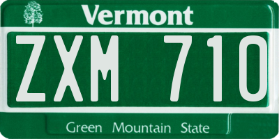 VT license plate ZXM710