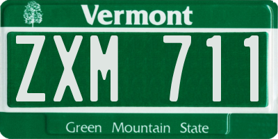 VT license plate ZXM711