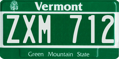 VT license plate ZXM712