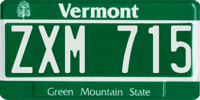 VT license plate ZXM715