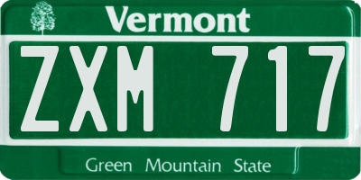 VT license plate ZXM717