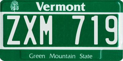 VT license plate ZXM719