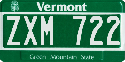 VT license plate ZXM722
