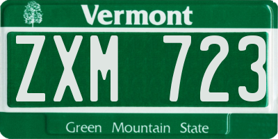 VT license plate ZXM723