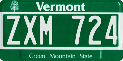 VT license plate ZXM724