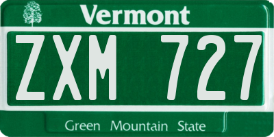 VT license plate ZXM727