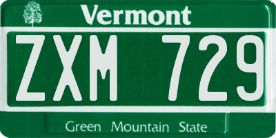 VT license plate ZXM729
