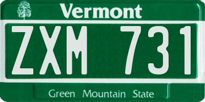 VT license plate ZXM731